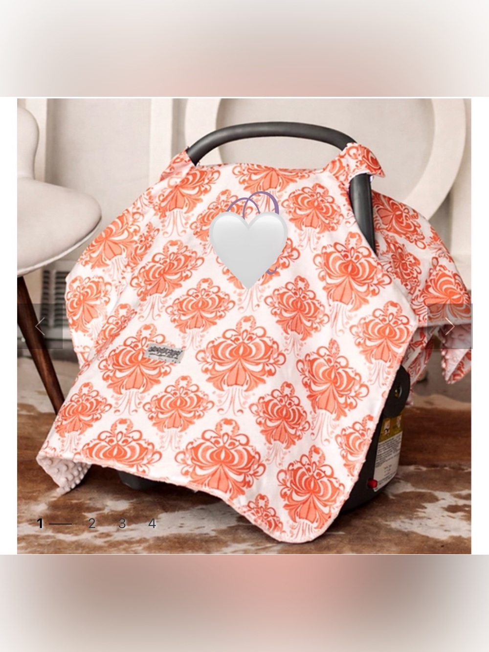 Pink Floral Baby Car Seat Canopy - Canopy Couture Angelina